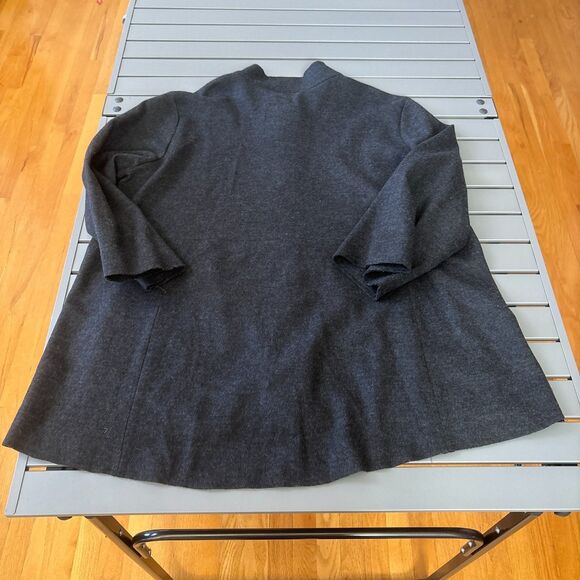 Eileen Fisher Jacket Womens XL Charcoal Gray Oversized Long Sleeve Button Front - Picture 3 of 7
